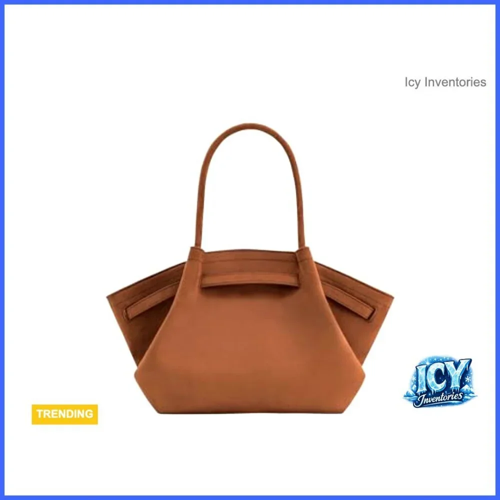 Faux Suede Medium Tote Bag with Magnetic Closure